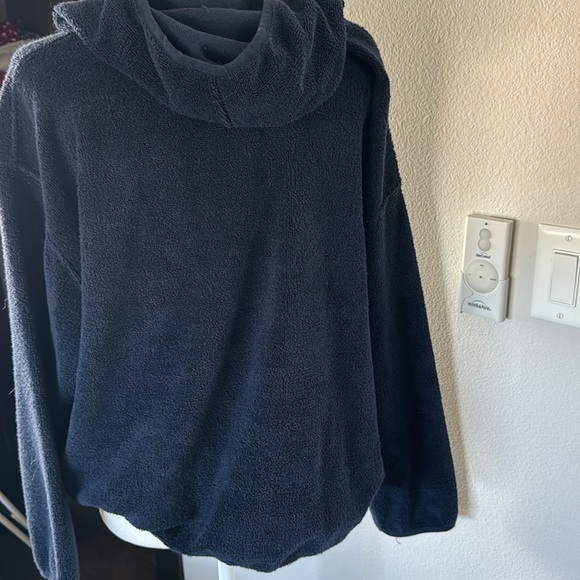 Tory Burch Navy Blue Terry Pullover Sweatshirt - Picture 3 of 4